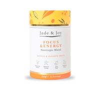 Jade & Joy | Focus & Energy | 15 Servings | Zero Sugar Nootropic Powder | Lions Mane, Cordyceps & Reishi Mushrooms & Nautral Caffeine Brain Supplement | Vitamin C & B | Mango & Passionfruit