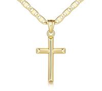 JADE KOS Cross Necklace for Women 14K Gold Cross Necklaces for Women Minimalist Gold Chain Necklaces for Womens Necklace Faith Pendant 26mm