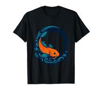 Jade Lucky Koi Comet Kids Star Art with Flowing Water Swirls T-Shirt