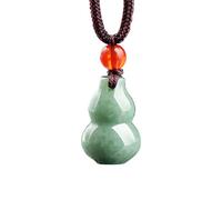 Jade Necklace Fei Cui Jade Gourd Charm Feng Shui Wealth Necklace Calabash Longevity Wu Lou Amulet Cute Small Necklace Chakra Meditation Wealth Attraction Quartz Necklace Prosperity/1963