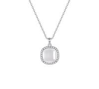 Jade Necklace for Women with S925 Sterling Silver, Peace Plain Plate Natural Chalcedony with Pendant, Gift for Mother Birthday