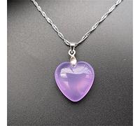 Jade Pendant 925 Silver Necklace Natural Chalcedony Carved Pendant Jewelry Fashion Amulet Men's And Women's Gifts (Gem Color : Pink)