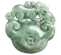 Jade Pi Xiu Necklace for Women and Men, Feng Shui Necklace, Hand Carved Jadeite Porsperity Pi Yao Jade Pendant Lucky Amulet for Attract Wealth Good Luck
