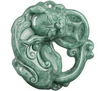Jade Pi Xiu Necklace for Women and Men, Feng Shui Necklace, Hand Carved Jadeite Porsperity Pi Yao Jade Pendant Lucky Amulet for Attract Wealth Good Luck