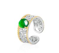 Jade Ring Good Luck Jewelry, 925 Sterling Silver Adjustable Feng Shui Ring for Men and Women, Unisex, Comes in Gift Box