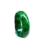 Jade Ring Natural Burmese Jadeite Ring Jewelry Fine Jewelry Dry Flower Green Finger Ring Emerald Men's and Women's Ring(20mm)