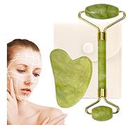 Jade Roller and Gua Sha Set, Natural Anti-Aging Face Roller Gua Sha Set Massage Tool for Skin Care, Multifunction Gua Sha Tools Gift for Women for Face Neck Muscle Relaxing