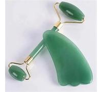 Jade Roller Gua Sha Set，Natural Face Roller Skin Care Tools for Puffy Eyes Relief Anti Aging (Light Green Aventurine)