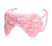 Jade Rose Quartz Eye Mask, Natural Rose Quartz Crystal Sleep Eye Mask, Eliminate Wrinkles Puffiness Headache and Migraine Relief Mask