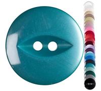 Jade Small Cardigan Buttons, 14 mm Fish Eye - Pack of 10 Matching Plastic Buttons for Toddler Cardigans, Baby Dresses, Light Knits, Knitting & Crafts - Giddy Square