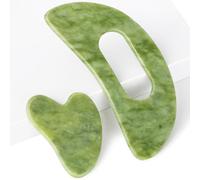 Jade Stone Gua Sha Massage Tool Set Larger Guasha Board with Handle Muscle Scraping Massage Tools Facial Anti Cellulite Spa Acupuncture Tools for Back Neck Face Leg Massage, Lymphatic Drainage