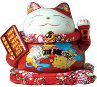 JADE TEMPLE Maneki Neko Porcelain Money Box Red - 1 Piece