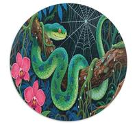 Jade Tree Python 1000 Piece Round Puzzles for Kids And Adults Gift for Family Unique Shape And Home Decor Unique Challenge Games 1000pcs (67.5x67.5cm)
