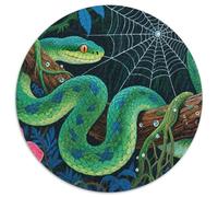 Jade Tree Python 1000 Piece Wildlife Round Jigsaw Puzzles 100% Recycled Cardboard Educational Games for Adults And Kids 1000pcs (67.5x67.5cm)