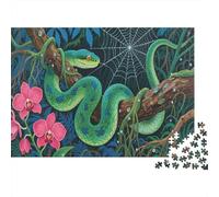 Jade Tree Python Jigsaw 1000 Piece Challenge Toys For Adults And Kids Jungle Animals Impossible Jigsaw Educational Games Home Decoration 1000pcs (75x50cm)