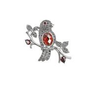JadeAngel 925 Sterling Silver Marcasite Brooches for Women Vintage Thai Silver Sparrow Bird Pink Cubic Zirconia Brooch Pin