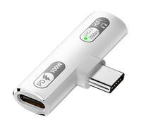 Jadebones USB C Splitter with 100W Fast Charging, Dual USB C Headphone and Charger Adapter Dongle for iPhone 16/15 Series, iPad, MacBook, Galaxy S24/S23 and More (White)