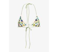 Jaded London Womens Jaded London Agoya Shell Trim Triangle Bikini Top Multi 12