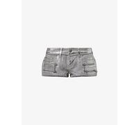Jaded London Womens Jaded London Ardor Coated Denim Mini Shorts Silver 24