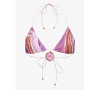 Jaded London Womens Jaded London Quartz-Embellished Crystal-Pattern Triangle Bikini Top Pink 8