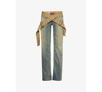 Jaded London Womens Jaded London Strap-Up Stonewash Denim Jeans Multi 26
