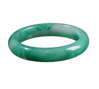 Jadeite Bangle Bracelet for Women,Natural Emerald Flat Band Floral Pattern