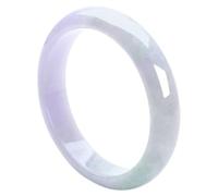 Jadeite Bangle Bracelet, Natural Purple and Ice-Moss with Floating Green Design, Fit for a Wife’s Gift