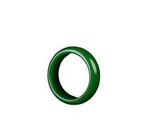 Jadeite Jade Ring for Women Men Feng Shui Good Luck Wealth Prosperity Vintage Elegant Solid Band,Green,22mm