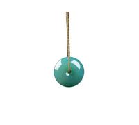Jadeite Pendant Necklace, Icy Blue, 16.6 8.3 mm | Jade Circle Charm, Box Chain Jewelry, Hand Finished Stone Accessory