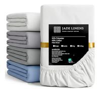 JADELINENS Fitted Sheet Single Polycotton Hotel Collection Cooling Breathable 25 centimetres Deep Pocket Elasticated Bed Sheet Crisp Soft Finish Easy Care Non-iron Machine Washable