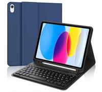 JADEMALL For iPad Case with German Keyboard for 11th/10th Generation (2025/2022) - Removable Bluetooth Keyboard Compatible with iPad A16 & 10.9 Inch, Magnetic, QWERTZ German - Dark Blue