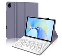 JADEMALL Keyboard Case for Honor Pad X9, Wireless Magnetic Detachable Bluetooth Keyboard, Premium PU Leather Cover with Pencil holder for HONOR Pad X9 11.5-inch Wi-Fi Tablet, Lavender Purple
