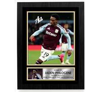 Jaden Philogene Signed Autograph Poster Print - Aston Villa F.C. - English Football Memorabilia - Gift for Fans & Collectors, A2 Poster Print (594x420mm)