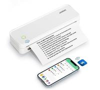 JADENS Portable Printers Wireless for Travel, A4 Thermal Printer, Bluetooth Thermal Printer Compatible with iOS, Android & Laptop, Inkless Mobile Printer for Office, Home, School
