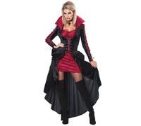 JADEO Women's luxury lace-up vampire costume red/black L (42/44)