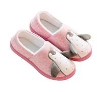 JadeRich Cute Penguin Animal Cotton Shoes Soft Fleece Warm Indoor Slippers Unisex Slipper Pink 6/7