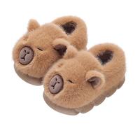 JadeRich Little Kids Cartoon Animal Plush Slippers Cute Fuzzy Capybara Memory Foam Winter House Shoes for Unisex Child
