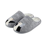 JadeRich Unisex Cartoon Penguin Fleece Slippers Memory Foam Anti-Skid Home Shoes