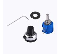Jadeshay 10K Ohm,Multi Turn Potentiometer,10-Turn Rotary Wire Wound Precision Potentiometer Resistor 1 Set,with Adjustable Rotary Dial Knob,3590S-2-103L