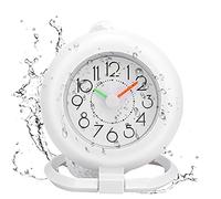 Jadeshay Bathroom Clock Waterproof, Digital Shower Timer Alarm Clock with Hanging Cord and Hanging Stand for Bathroom Kitchen Indoor and Outdoor Use, Can Be Hung Up or Placed on Table Surface