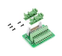 Jadeshay Breakout Board,2x10 20 Pins Ribbon Male Header Breakout Board Terminal Block Connector PLC Interface with Circuit Board Mounting Bracket Holder Carrier Clip and Screws for PLC MCU and PCB
