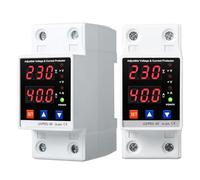 Jadeshay Current Voltage Protector,Voltage Meter Current Tester,40A AC220V 2P Adjustable Overvoltage Undervoltage Protective Device DIN Rail Surge Protector Relay
