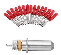 Jadeshay Cutting Blades,15Pcs Blade Vinyl Cutter Plotter Cutting Blades 45 Degrees,Vinyl Cutter Roland Plotter, Replacement Blade for Cricut Maker,with Blade Holder Base and Cap