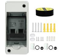 Jadeshay DC12V-1000V DC Circuit Breaker Isolator Air Switch 1 In 1 Out Solar Combiner Box IP65 Waterproof Distribution Box with 32A Circuit Breaker for Solar Panel Photovoltaic Systems