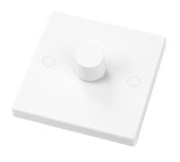 Jadeshay Dimmer Light Switch,UK Standard 1 Gang Trailing Edge Dimmer Switch 5-200W Rotary Knob Control for Dimmable LED Halogen Incandescent Lights