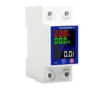 Jadeshay Electric Energy Meter 63A 230V Intelligent LCD Digital Electric Consumption Meter Automatic Switch Voltmeter Ammeter with Overvoltage and Undervoltage Protection