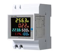 Jadeshay Energy Meter Single Phase Electric Meter Din Rail KWH Meter AC40-300V 100A,Power Electricity Volt Amp Watt Consumption Voltmeter Ammeter,with CT