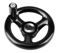 Jadeshay Hand Wheel,3 Spoke Hand Wheel Plastic Crank Revolving Handle Machine Tool with Revolving Handle 12 * 100mm for Industrial Lathe Milling Machine