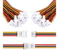 Jadeshay JST Connectors,Mini Micro JST Connector Plug 20 Pairs 3-Pin 1.25mm Pitch Plug Male and Female Connector Adapter with 100mm Electrical Cable Wire,for LED Light Electronic Components Projects
