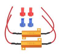 Jadeshay LED Load Resistor, 2 Pieces 50W 8Ohm Wirewound Load Resistors Decoder with 4 Pieces Quick Wire Clips Fix LED Bulbs Hyper Flash and Error Warning Turn Signal Blinker License Plate Lights & DRL